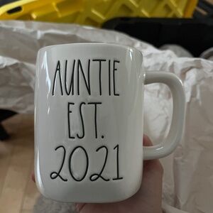 Auntie EST. 2021 - Rae Dunn Mug with Pink interior